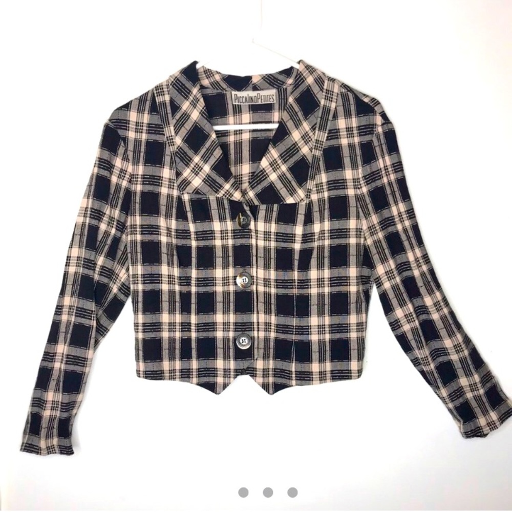 Vintage 90s Long Sleeve Crop Blouse